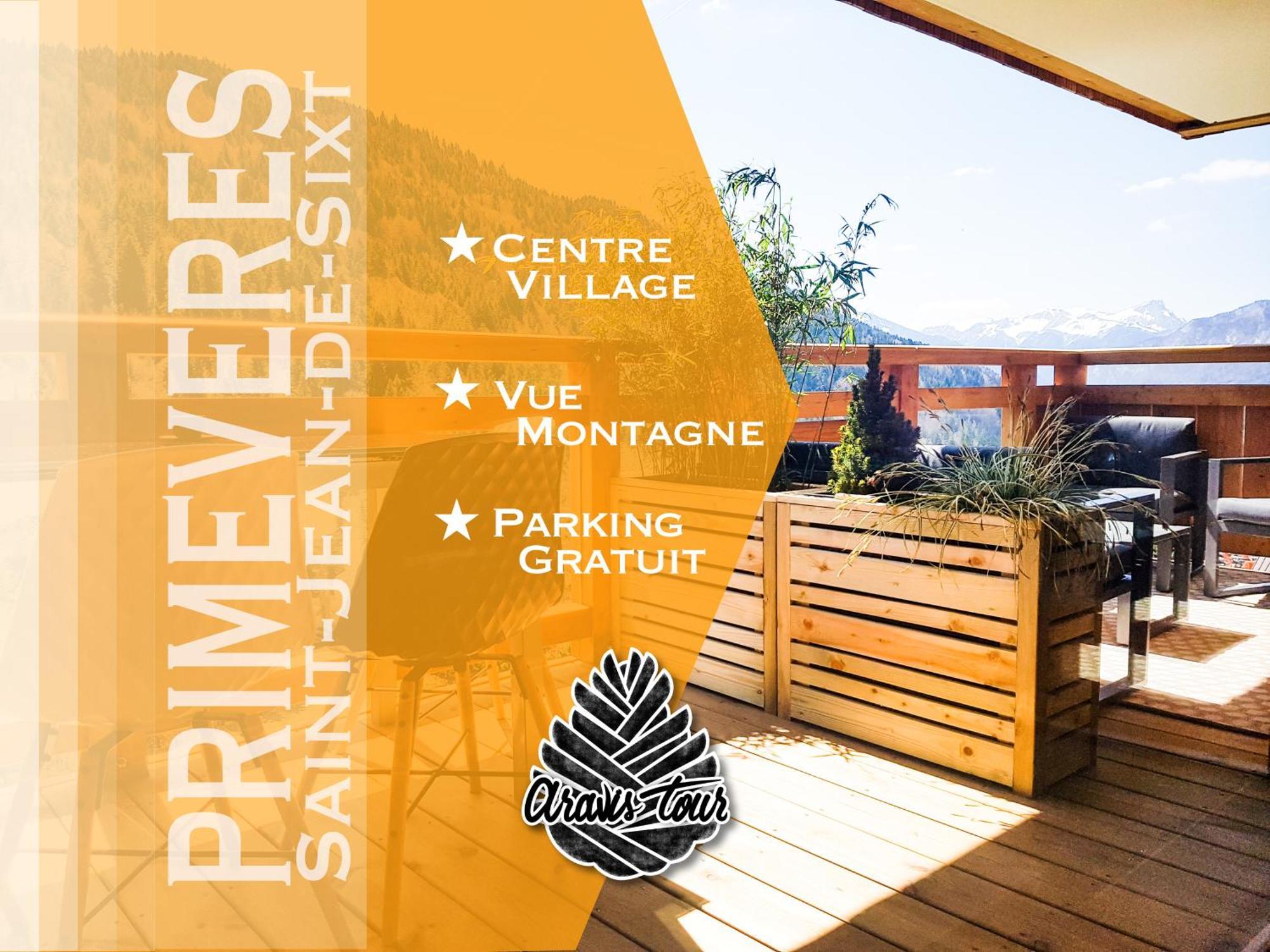 Appt Primeveres - Centre Village, Vue Montagne - Aravistour サン・ジャン・ド・シックス エクステリア 写真